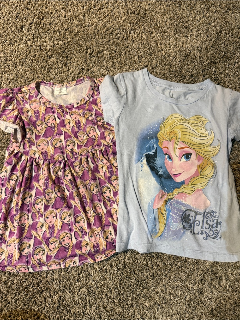 Disney Elsa Two-Piece Purple & Light Blue Dress and Tee Set